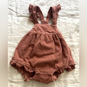 Maison Me Corduroy Romper, Rust, 6-12 mos